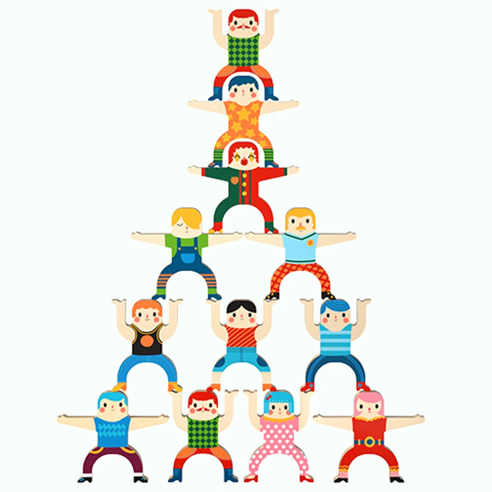 

Kids Wood Toy Hercules Wooden Stacking Blocks Parent-child Stacking High Game Balance Building Blocks