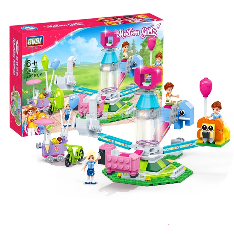 Принцесса девушка друзья парк карусель строительные блоки кирпич Совместимость