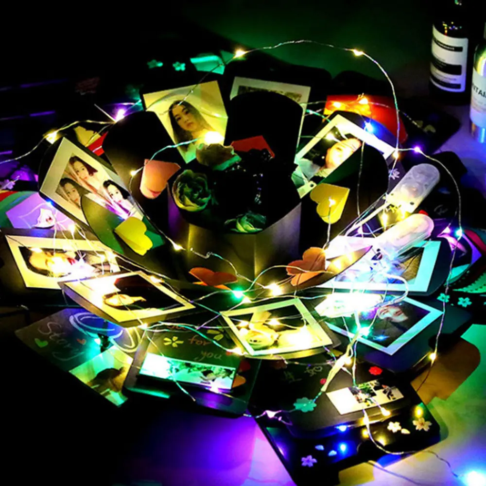 Творческий DIY Фотоальбом Взрывная коробка сюрприз скрапбук подарок для любви