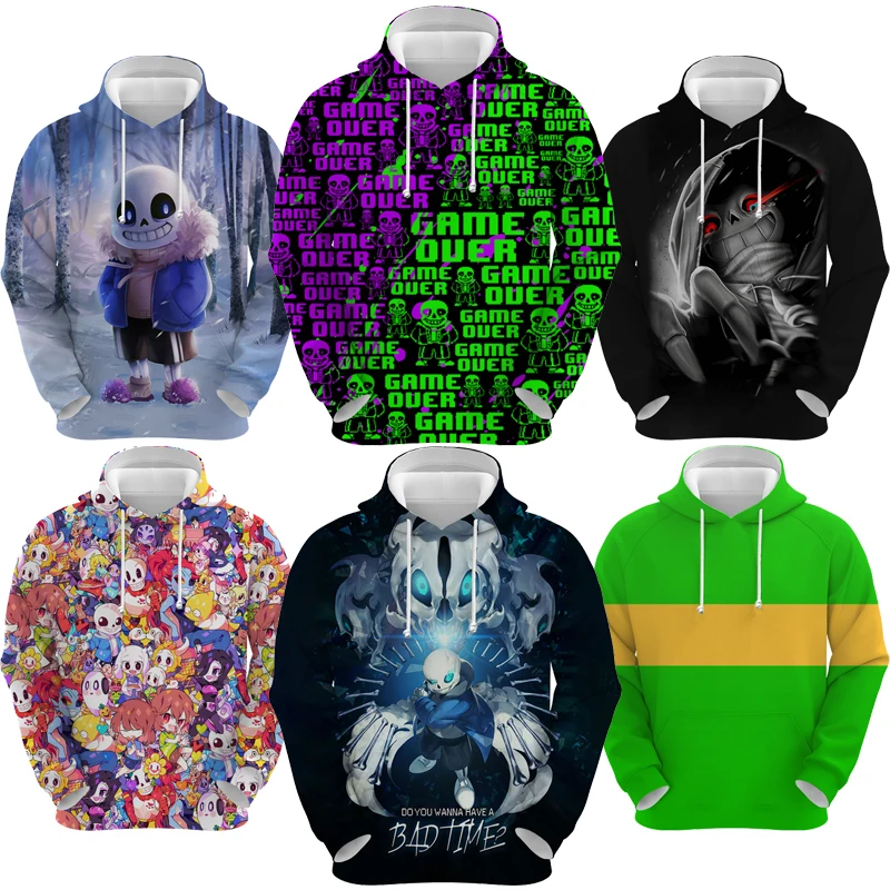 

Unisex UNDERTALE Sans And Papyrus 3D Hoodies Spring Autumn Men Cartoon Sweatshirts Male Long Sleeve Anime Pullover Sudadera