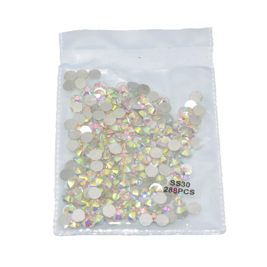SS30 AB 288pcs Хрустальные Стразы AB для дизайна ногтей, украшения для дизайна ногтей, стеклянные стразы для маникюра 1,3-6 мм 1440 шт - Цвет: SS30 AB 288pcs