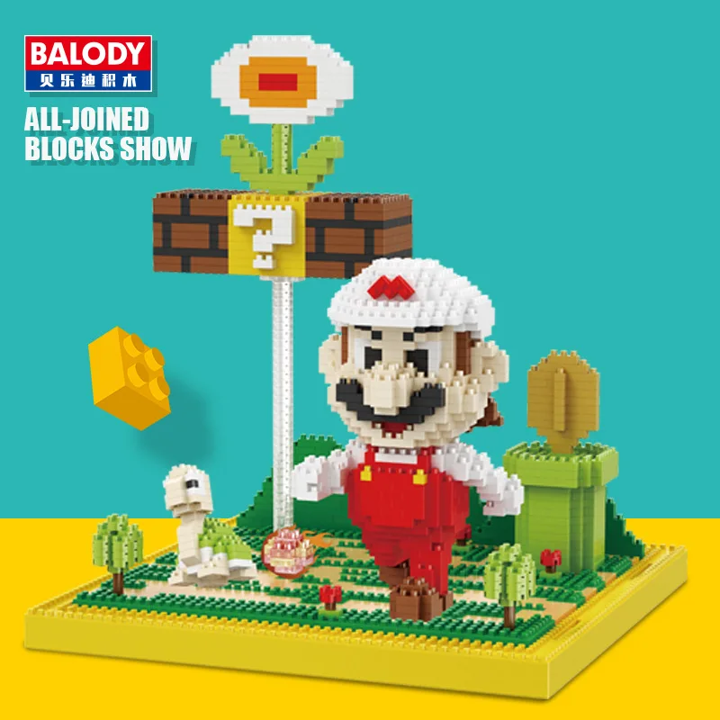 

Balody Mini Building Blocks Bricks Cartoon Toys Children Juguetes Auction Anime Model Luigi Kids Gifts Mario Assembly Christmas