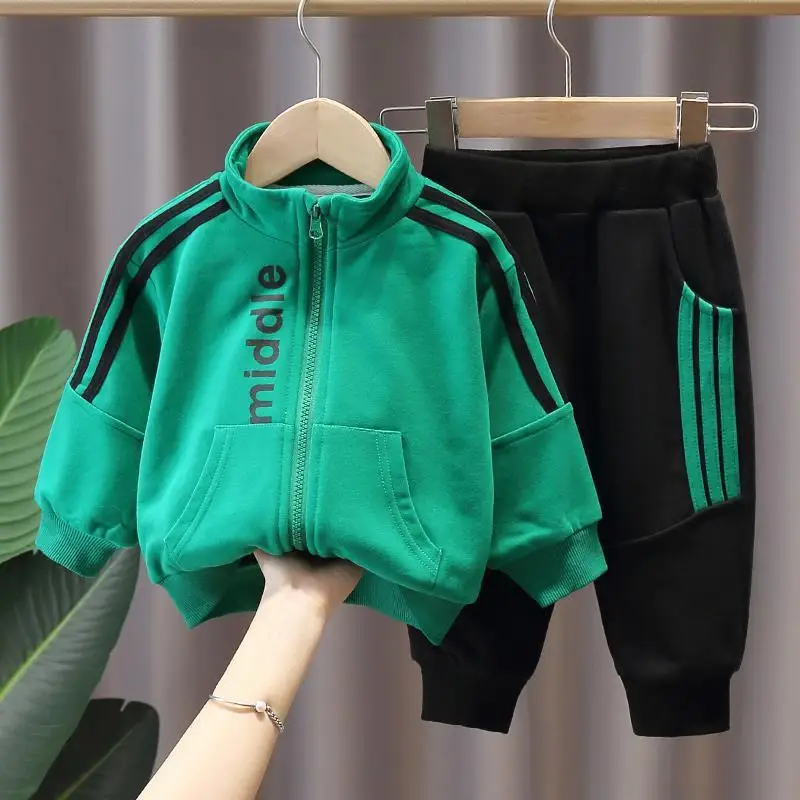

Boys Clothes Sets Spring Autumn Kids Casual Cotton Coat Pants 2pcs Tracksuits For Baby Boy Children Jogging Suits Teens Outfits