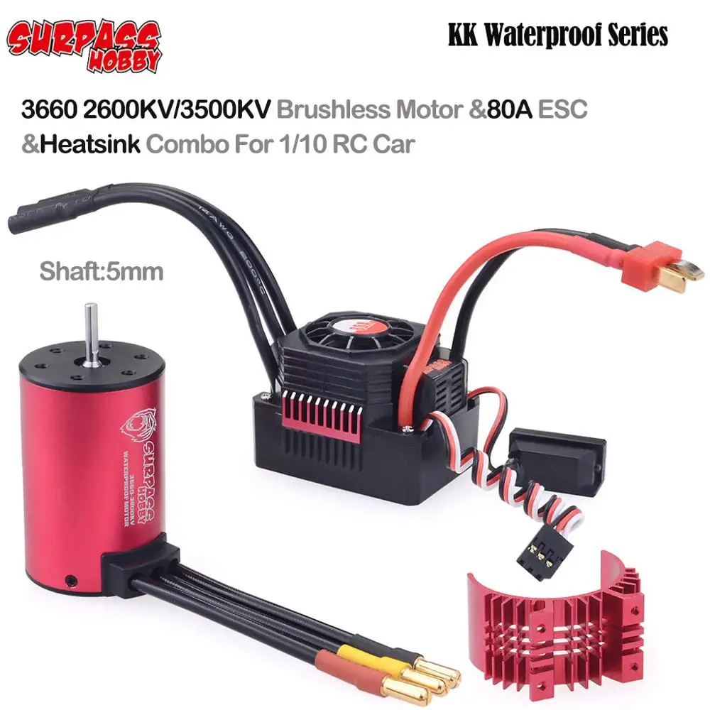 SURPASS HOBBY KK водонепроницаемый серии 3660 5 0 мм 2600KV 3500KV бесщеточный двигатель и 80A ESC с