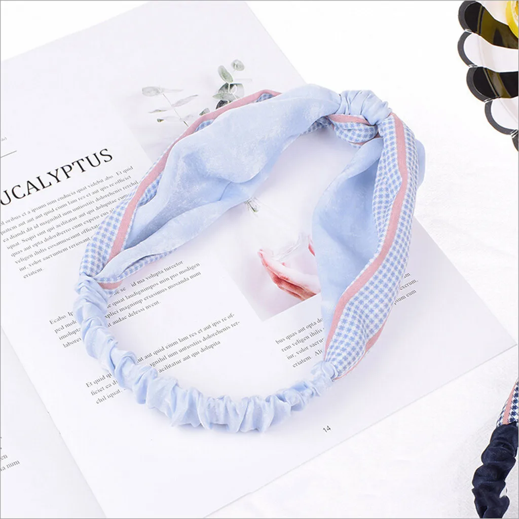 Женское оголовье в клеточку эластичные резинки для волос мягкие контрастные