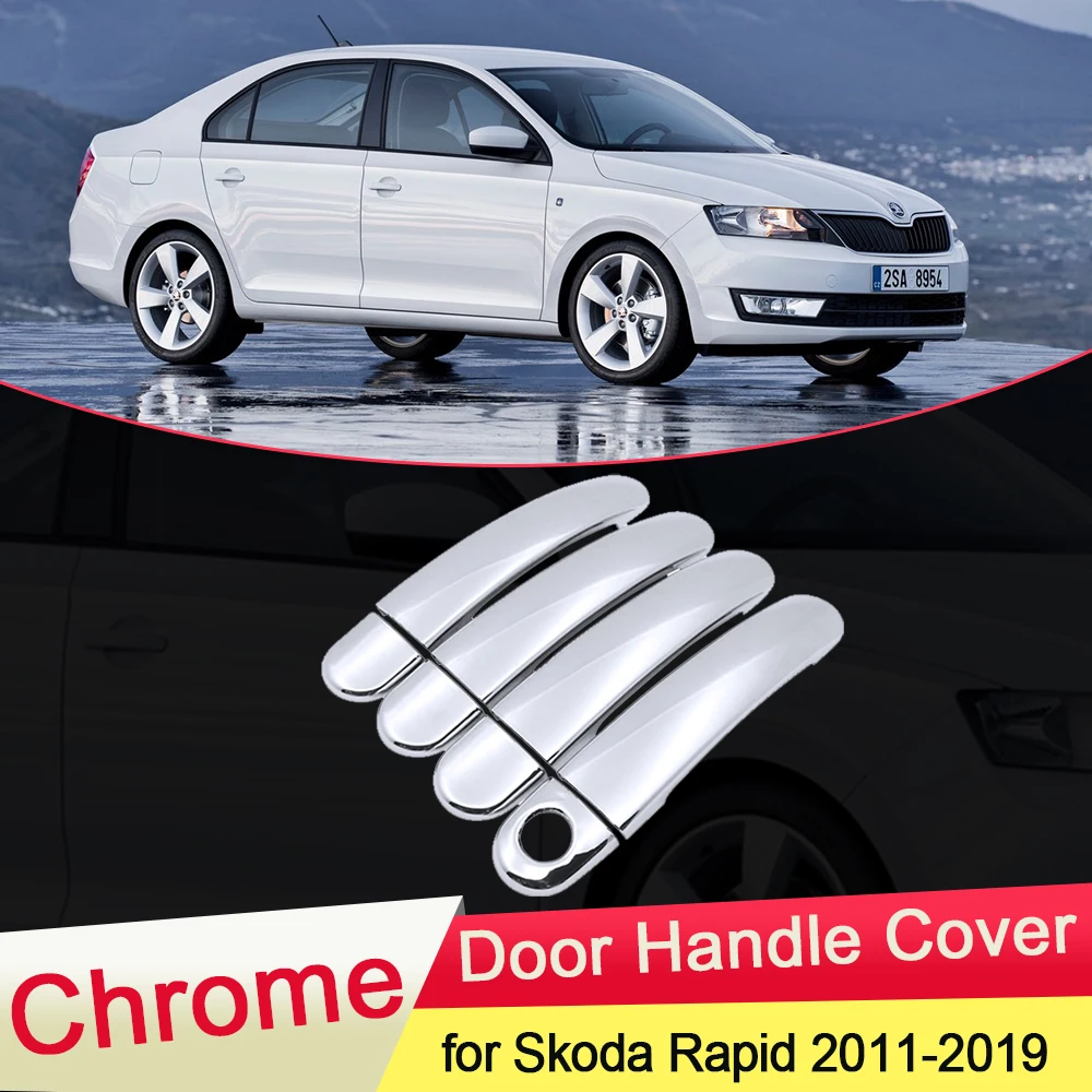 Для Skoda Rapid 2011 2012 2013 2014 2015 2016 2017 2018 2019 хромированная крышка для дверной ручки