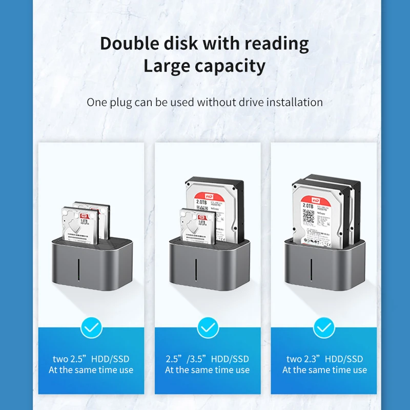 Док-станция GDPD07T для внешних жестких дисков с двойным отсеком автономным