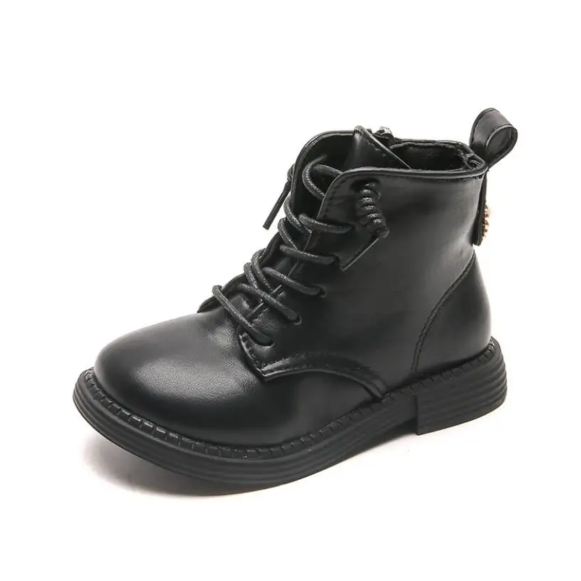 

Metal Chain Girls Boys Fashion Boots PU Leather Knitting Patchwork Slip On Kids Socks Shoes Anti Slip Children Ankle Boots