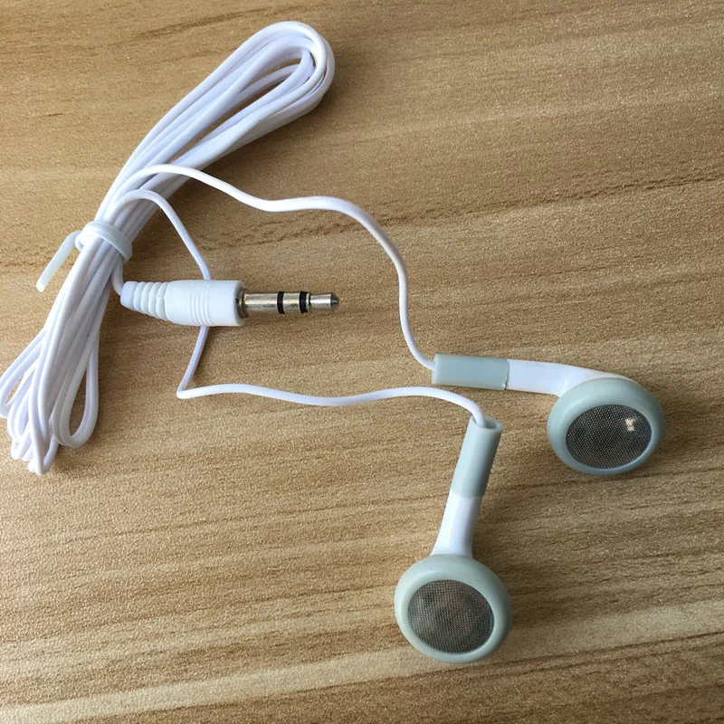 Оптовая продажа белые одноразовые наушники 3 5 мм наушники-вкладыши для школы