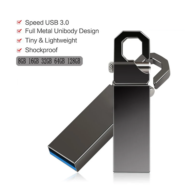 

Quality assurance USB 3.0 Pen Drive 128GB 64GB Flash Drive 32GB 16GB 8GB Metal USB Flash Drive Memory Stick 256GB U Disk