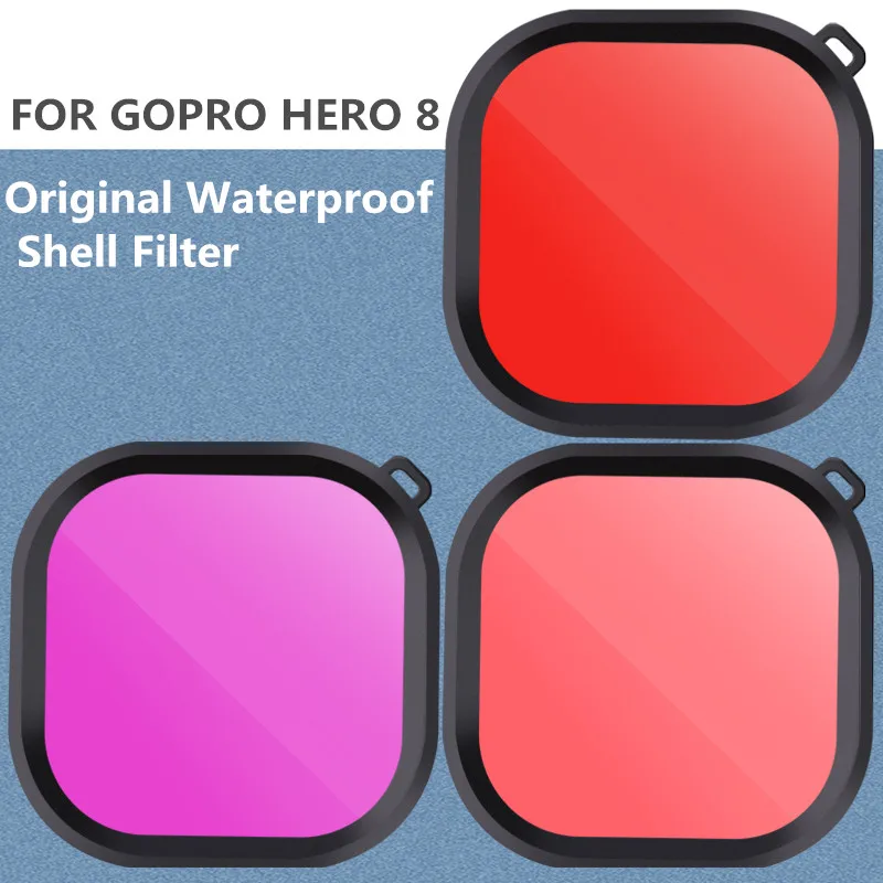 Набор водонепроницаемых фильтров 3 в 1 для экшн камеры Gopro Hero 8 Black|Чехлы экшн-камер|