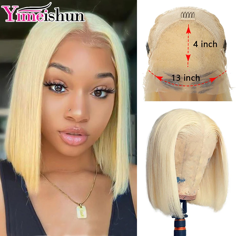 Blonde Short Bob Wigs 13x4 HD Lace Frontal Wig 613 Lace Front Wig Human Hair Wigs Transparent Lace Closure Wig For Black Women