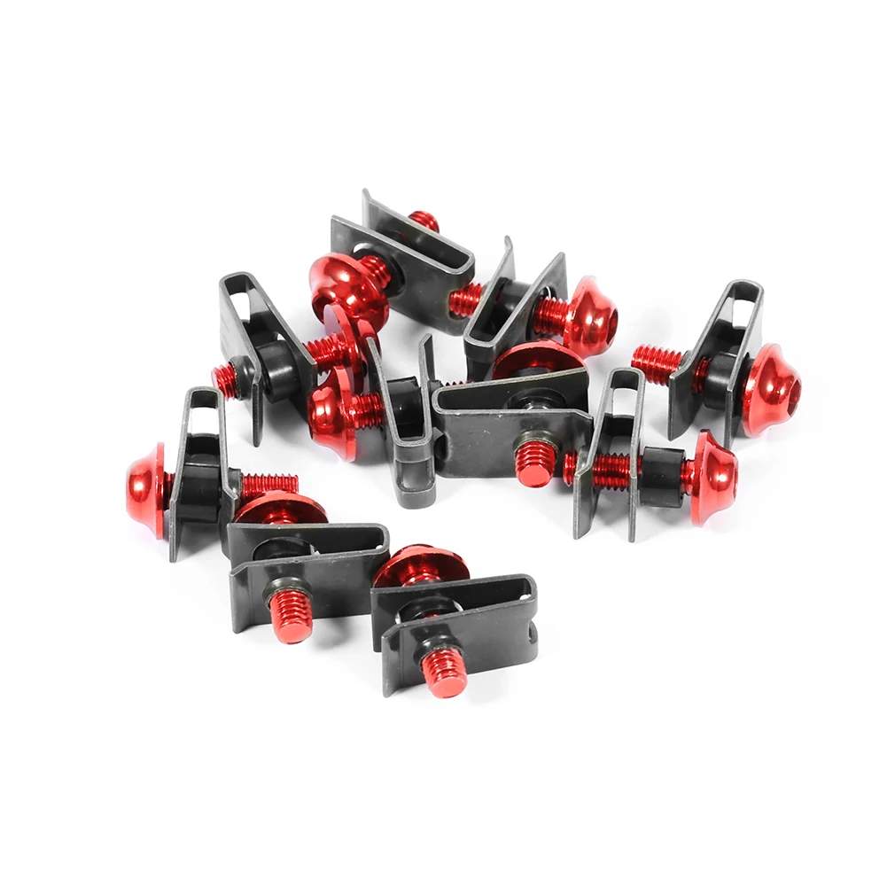 

10x M5 Motorcycle Fairing Body Bolt Kit Screw Spire Speed Fastener Clip Nut Red
