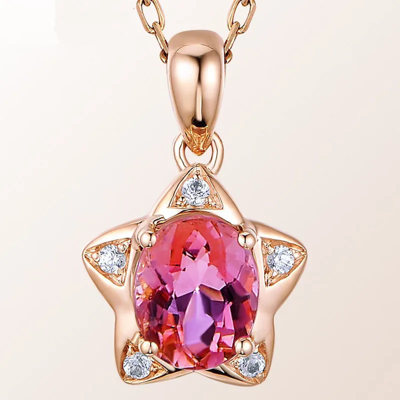 Женское Ожерелье MENGYI изысканная Подвеска из розового золота с пятиконечной