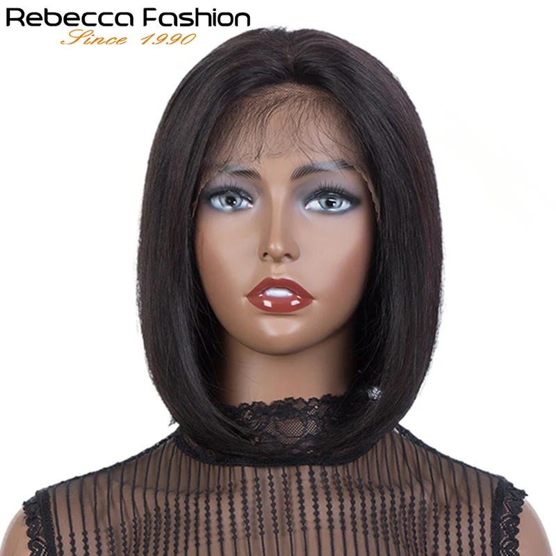 Rebecca Bob Lace Frontal Wigs Short Bob Wigs 13x4 Lace Frontal Bob Wigs Brazilian Remy Human Hair Wig Pre Plucked With Baby Hair