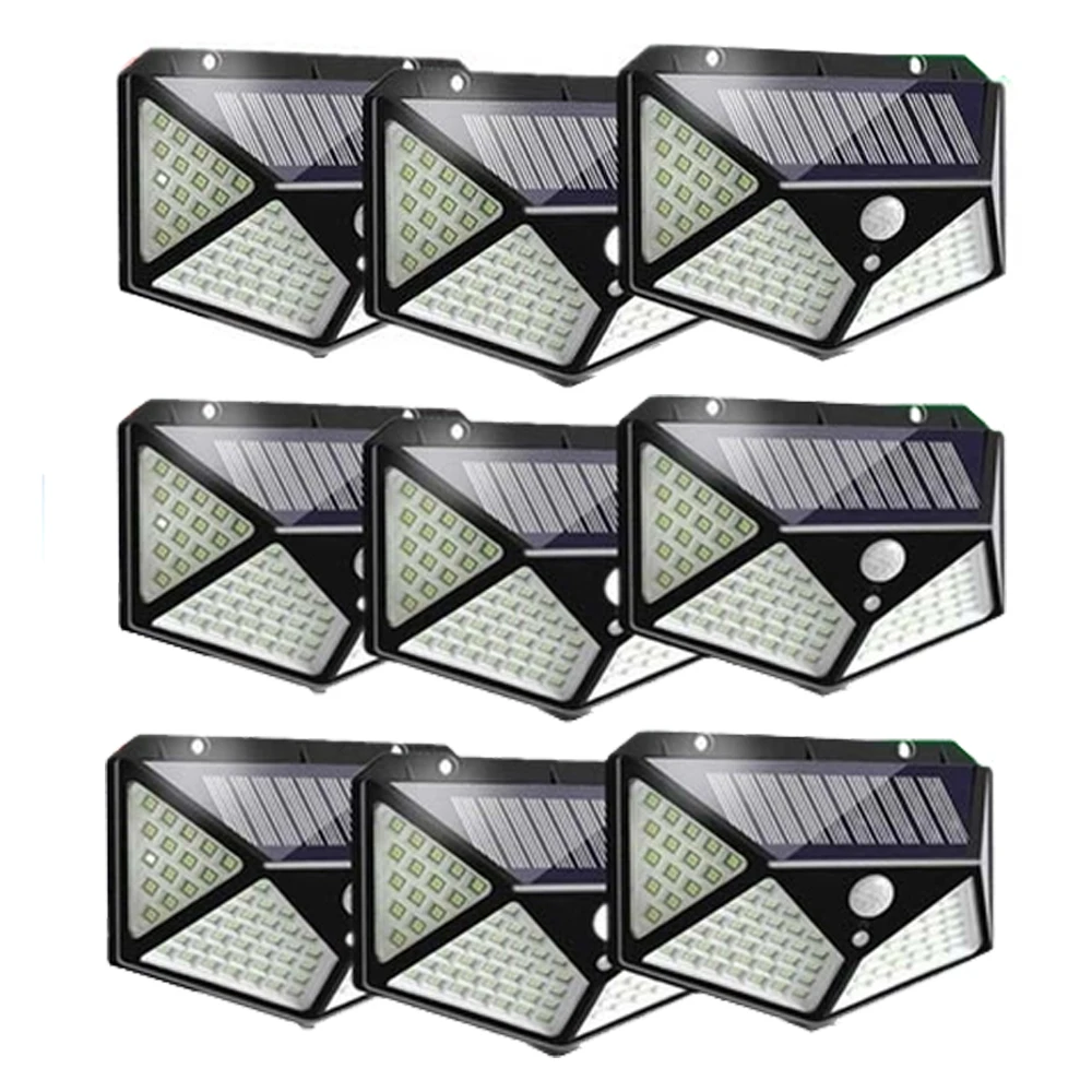 

Настенный светильник на солнечной батарее, 100 светодиодов, датчик движения, водонепроницаемый уличный садовый светильник, 6 шт.