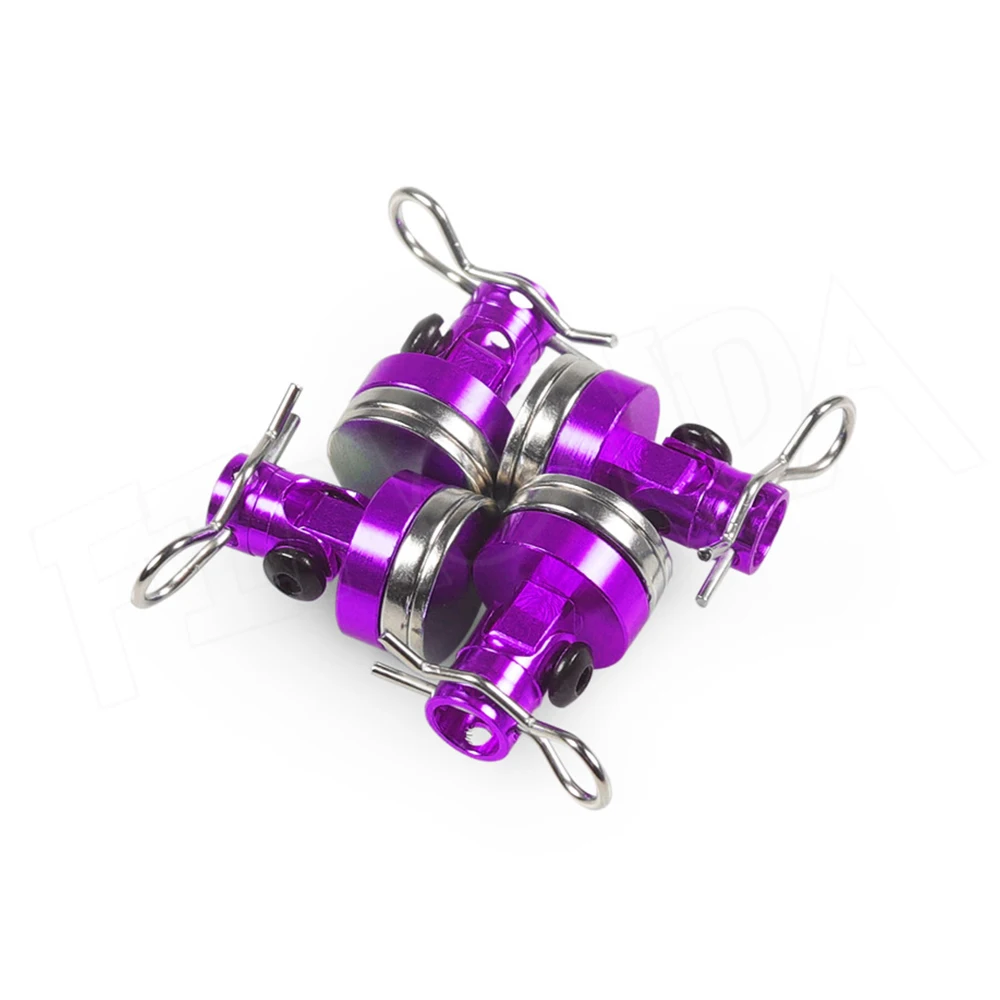 Purple 4 шт. RC автомобильные корпусные стойки магнит невидимое фиксированное Крепление с зажимом для 1/10 осевой SCX10 Traxxas TRX4 D90 D110 HSP Drift Sakura Redcat - Цвет: Purple