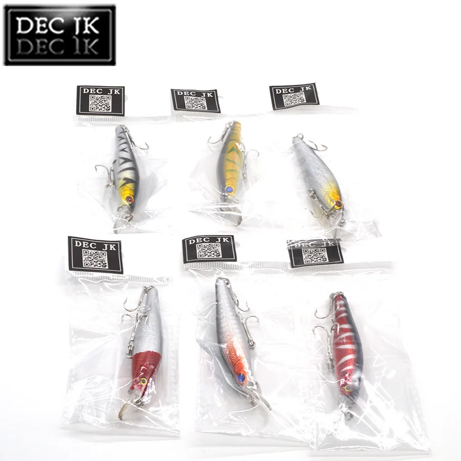 6PC Floating Crankbaits Minnow Peche Sea Fishing Bait Lot Swimbait Laser Hard Artificial Lures For Fish Topwater Trolls Jerkbait | Спорт и