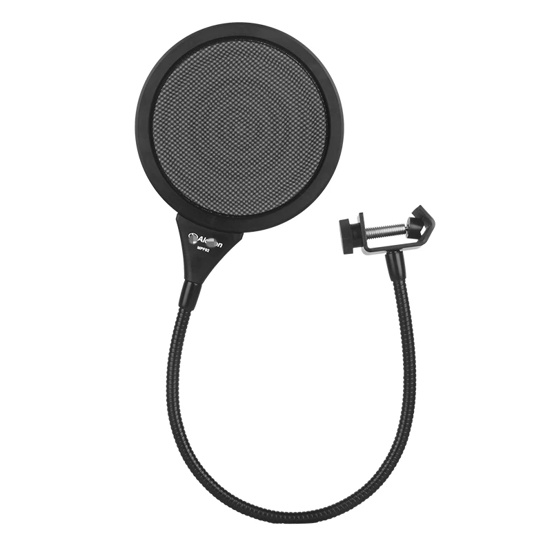 

MPF02 Professional Acoustic Dual layer Wave Metal Mesh Pop Filter Microphone Studio Shield Portable Vocal Booth Wind Screen