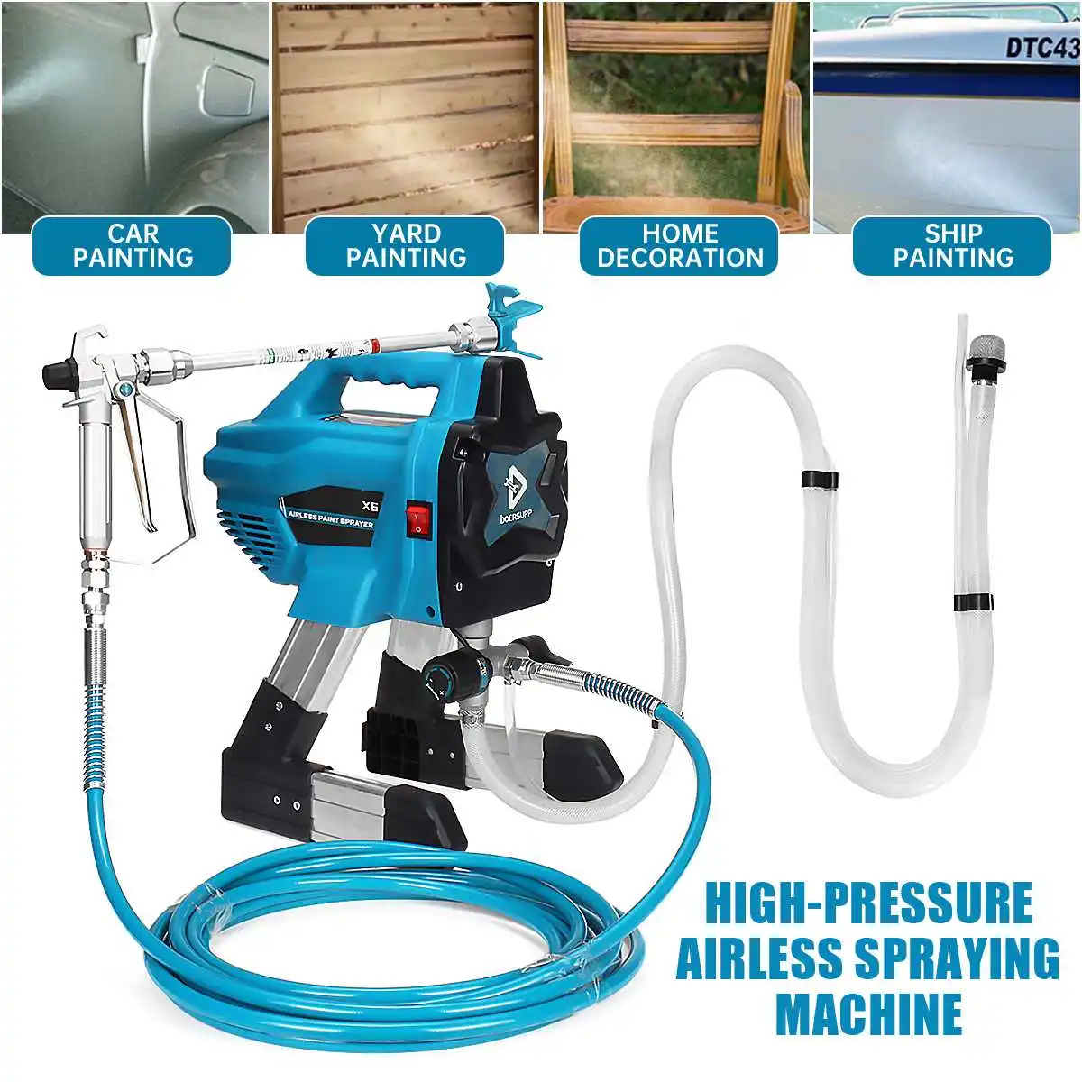 

2021 NEW High-pressure Airless Spraying Machine Professional Spray Gun Paint Sprayer Airbrush Home Painting Tool Internal-feed