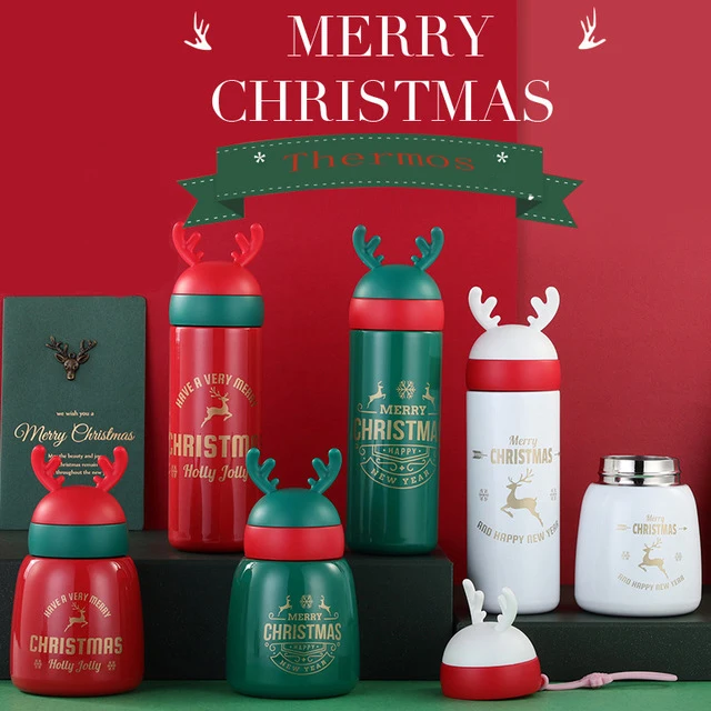 Рождественский вакуумный изолированный термос FUNBAKY бутылка из нержавеющей стали