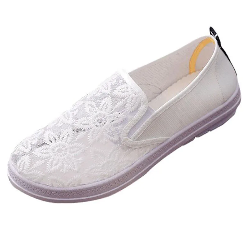 

THEAGRANT Platform Vulcanized Shoes Women Summer Breathable Cut Out Flats Loafers Slip-On Shoes Casual Flat Tennis WSN3025