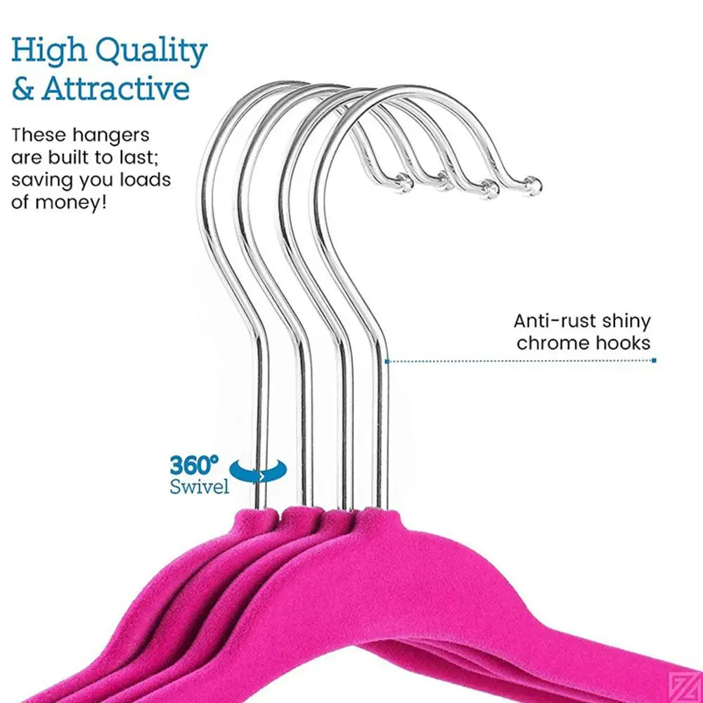 30 шт. в упаковке Нескользящие розовые бархатные детские вешалки для курток брюк