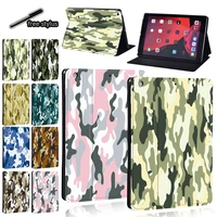 tablet case for ipad 9th 10 2 inch 2021 funda pu leather stand cover for ipad 9th generation camouflage pattern protective shell