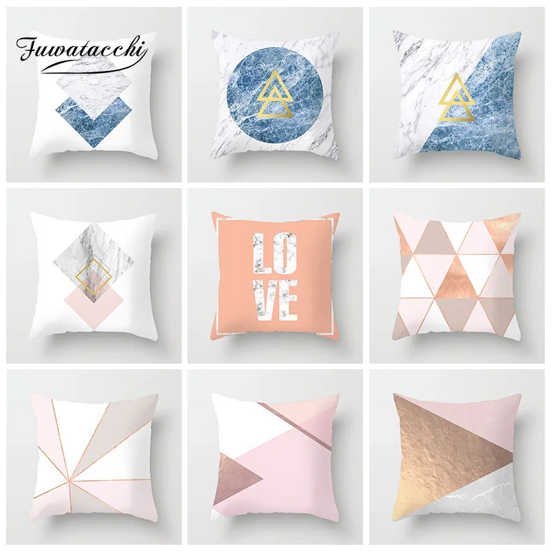 Фуватакчи Геометрическая Лоскутная диванная Подушка Чехол мраморный узор