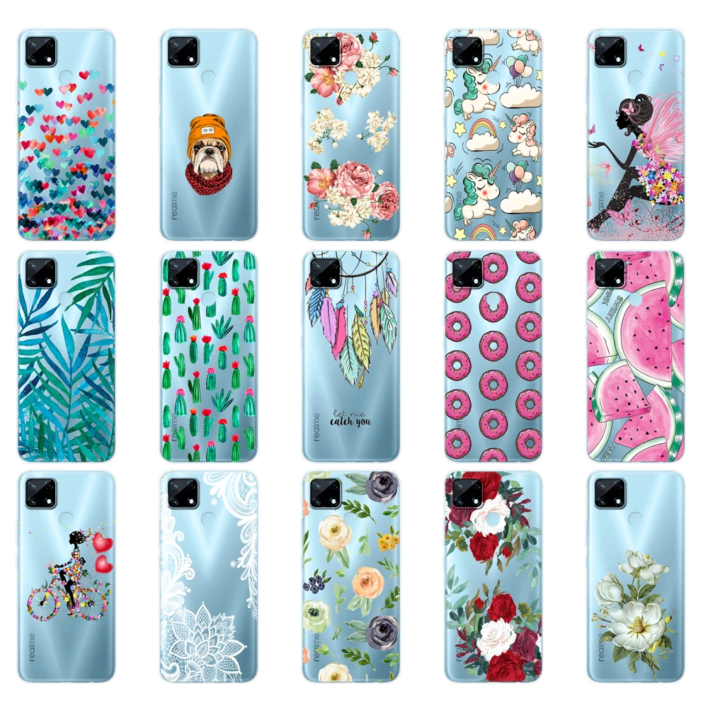 for realme c12 c25 c25s 7i global case silicon back cover for realme narzo 20 30a phone case tpu soft funda coque bumper etui free global shipping