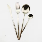 4 шт.компл. набор столовых приборов цвета шампанского 304 нержавеющая сталь набор столовых приборов золотые столовые приборы вилка нож ложка свадебные набор серебряных изделий Drop Shi