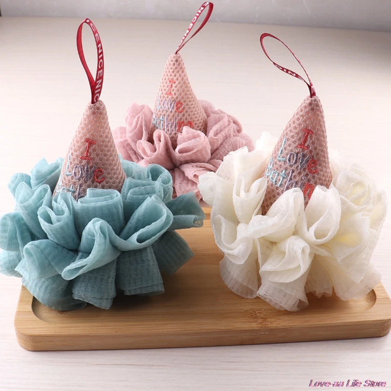 

1Pcs Ice Cream Shape Mesh Puff Soft Exfoliating Shower Sponge Scrubber Bath Ball