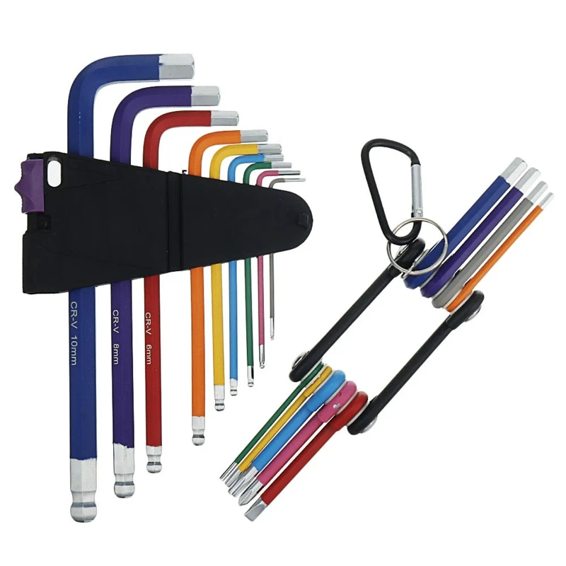 

9Pcs 1.5-10mm All-in-one Colorful Ball-End Hex L Wrench Key Screwdriver Set Powerful Repair Tools