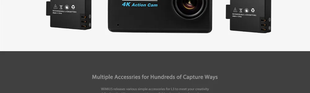 WIMIUS 4K Ultra HD спортивная экшн-камера WiFi 170D уличная спортивная камера Экшн-камера 40 м водонепроницаемая видео запись камеры для шлемов