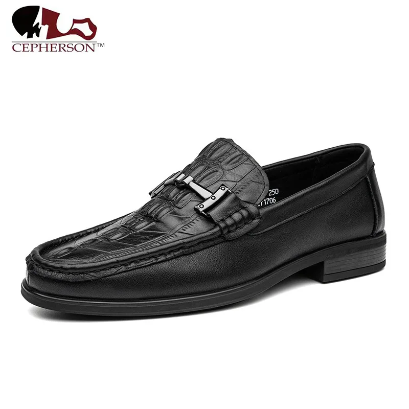

Ormal Shoes Men Classic Italian Dress Coiffeur Crocodile Shoes Men Leather 2021 Slip Dress Loafers Mens Dress Shoes
