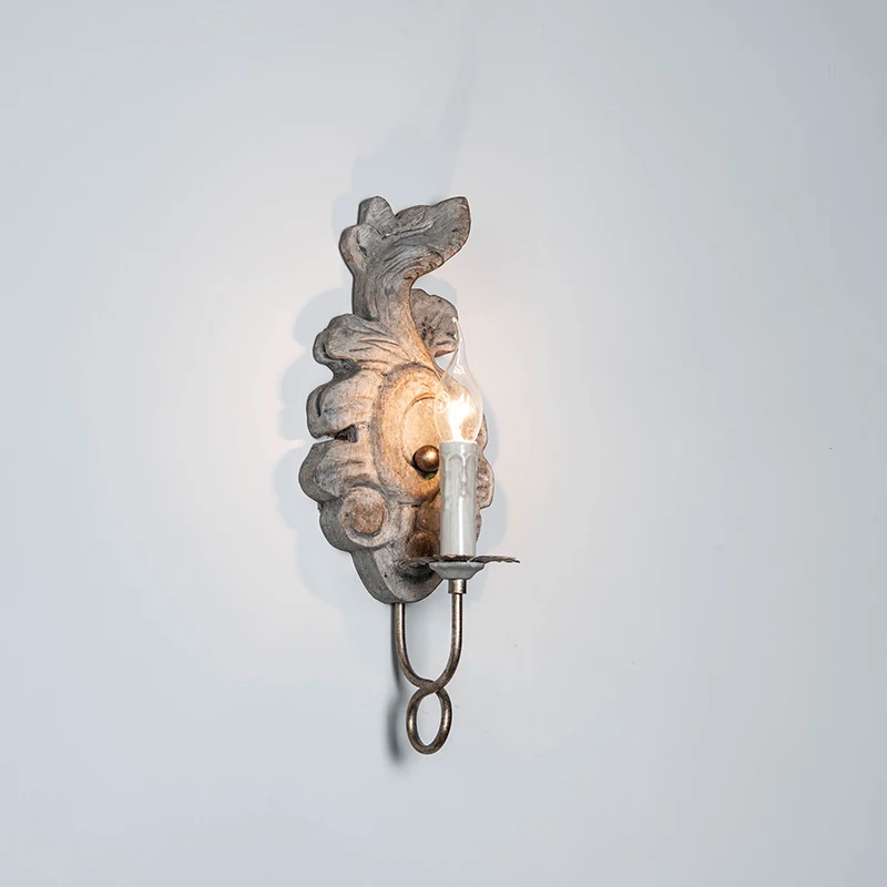 Американская Ретро настенная лампа из цельной древесины Edison Свеча для спальни