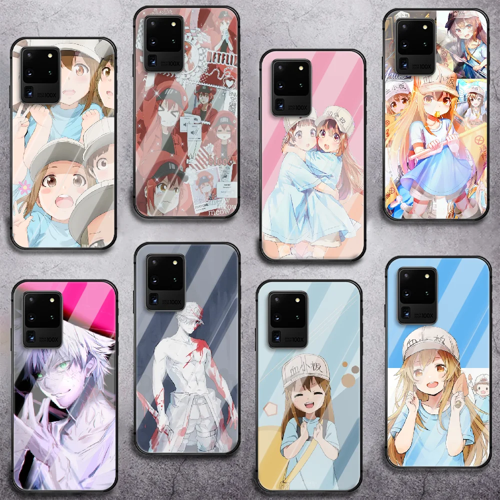 

Cells at Work Anime Tempered Glass Phone Case For Samsung Galaxy Note S 8 9 10 20 21 E Plus Ultra M 31 51 FE Cover Cell Cover