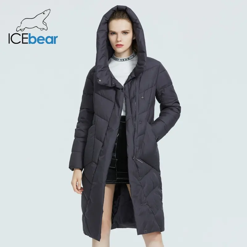 

ICEbear 2021 New Hooded Women Jacket Casual Winter Thicken Cotton parka Fashion Brand Women's Clothing GWD20127D