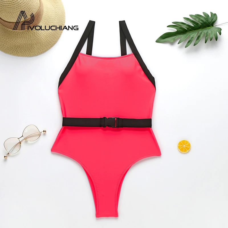 2020 купальник флуоресцентный цельный бикини без рукавов с открытой спиной