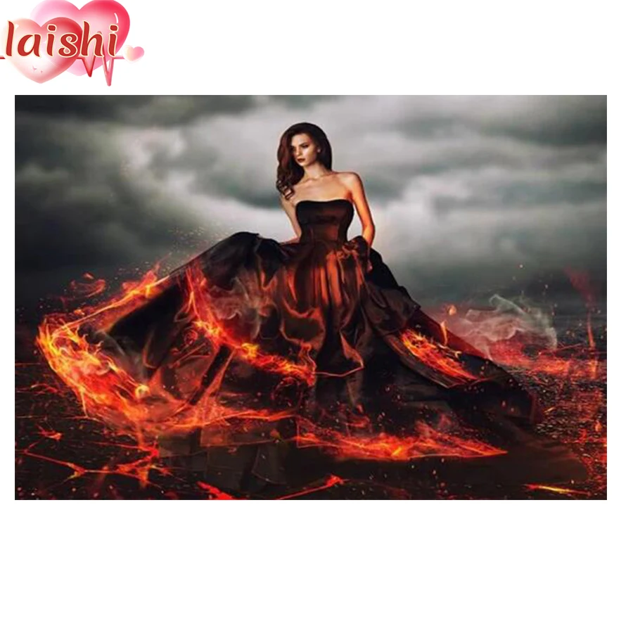 

5D DIY Diamond Painting Red skirt women full round drill /square Cross Stitch Diamond Embroidery New Handicrafts Home Decor kit