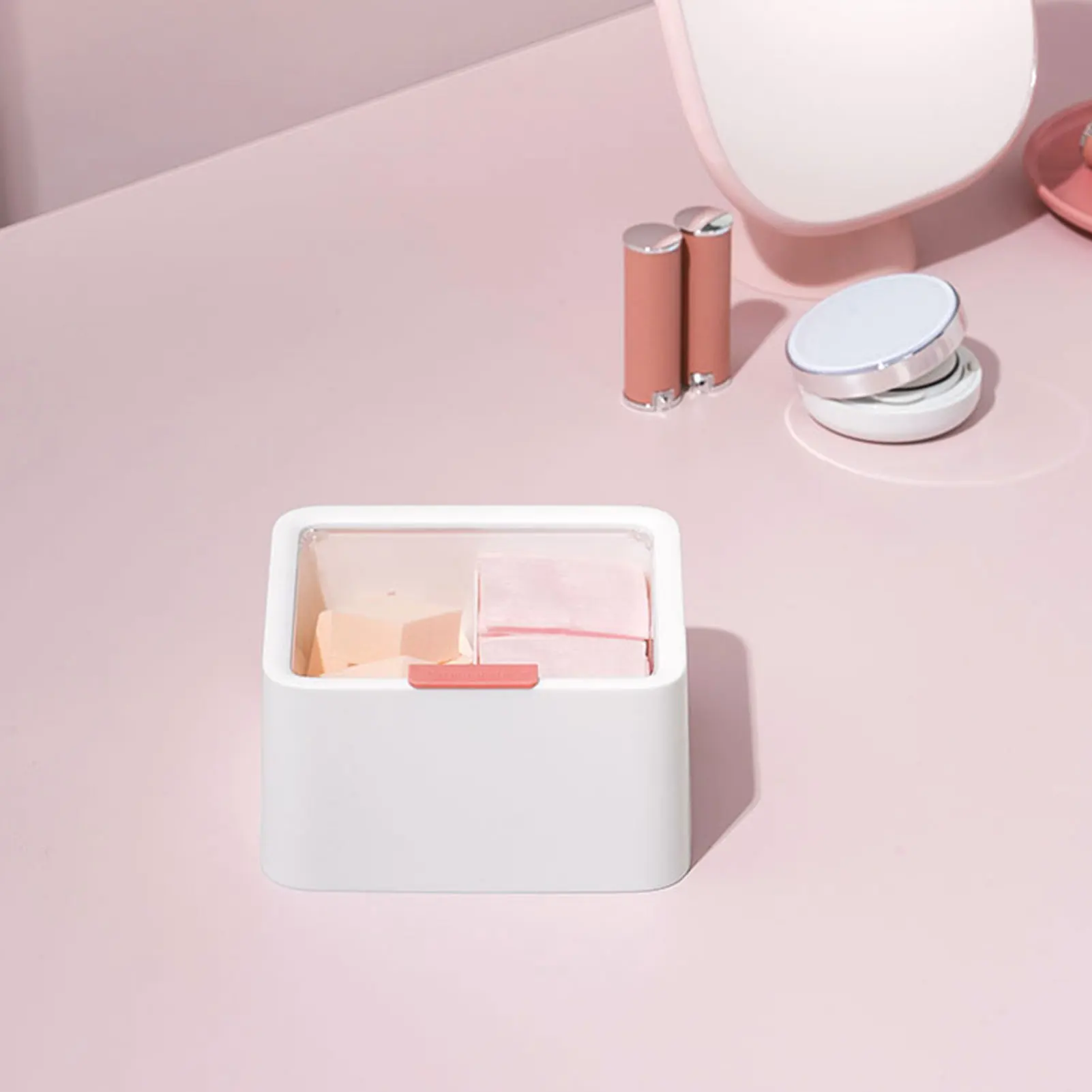 

Large Capacity Cosmetic Storage Box Transparent Cover Nordic Style Double-layered Simple Desktop Storage Box Makeup Container