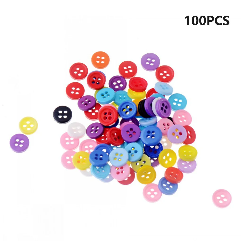 

100 шт., кнопки с четырьмя отверстиями, 9 мм