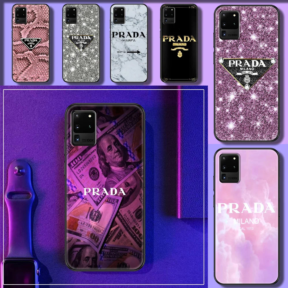 

Italy pra luxury Brand da Phone case For Samsung Galaxy Note 4 8 9 10 20 S8 S9 S10 S10E S20 Plus UITRA Ultra black painting