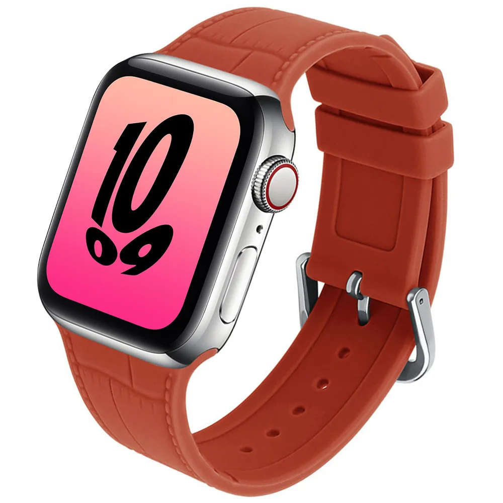 

Silicone Strap For Apple Watch Band 44mm 40mm 42mm 38mm Breathable Sports Bracelet Correa iWatch Serie 3 6 5 4 2 SE 7 45mm 41mm