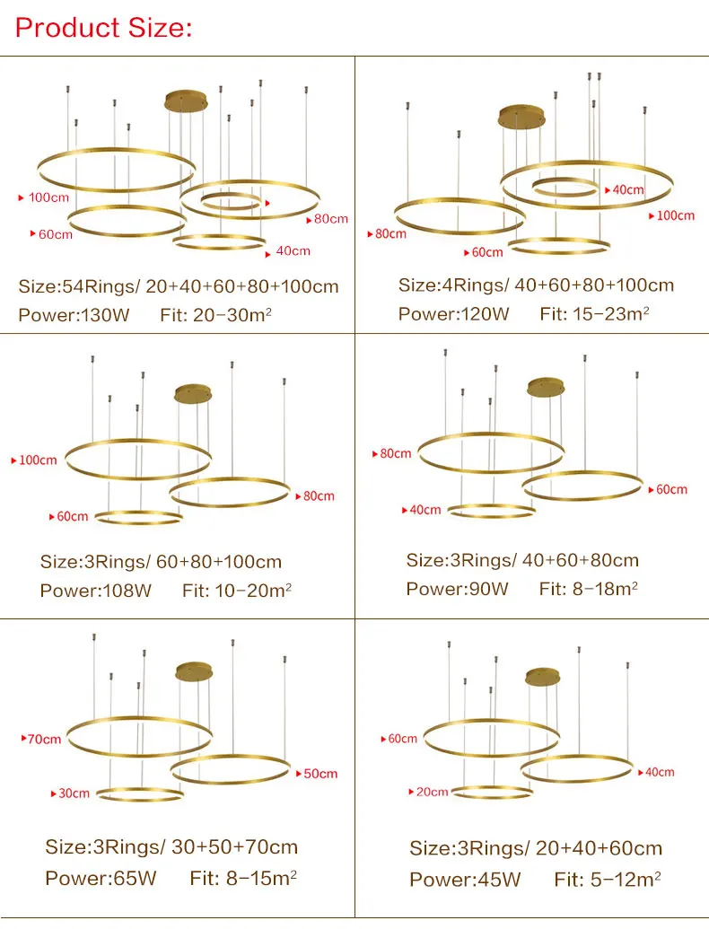 Fashion Modern Led Chandelier Circel Rings Ceiling Chandelier Lighting For Living room Dining room Hotel Lighting Fixtures Lamps