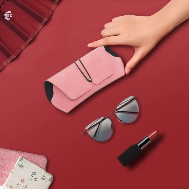 Creative Buckle Glasses Case Pack Myopia Eyeglasses Box Retro Anti-pressure Portable Matte Leather Sunglasses Storage Boxes | Аксессуары
