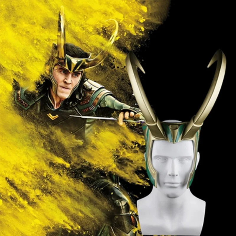 

2021 Loki американская драма Косплей ПВХ маска шлем золотые рога головной убор Хэллоуин маскарад взрослый ребенок шлем аксессуары реквизит