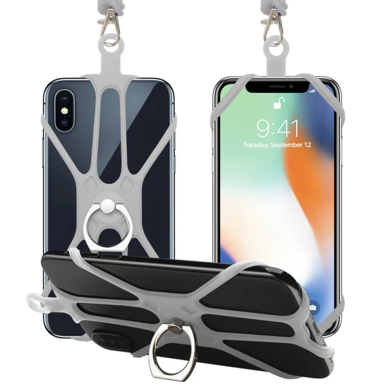 Силиконовый ремешок-держатель для телефона универсальный ремешок шеи с