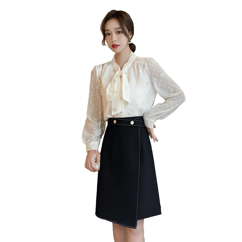 

Irregular Skirts Womens 2020 New Spring Package Hip Females Korean Ladies A-line Chic Fashion Elegant OL Workwear Short Skirt