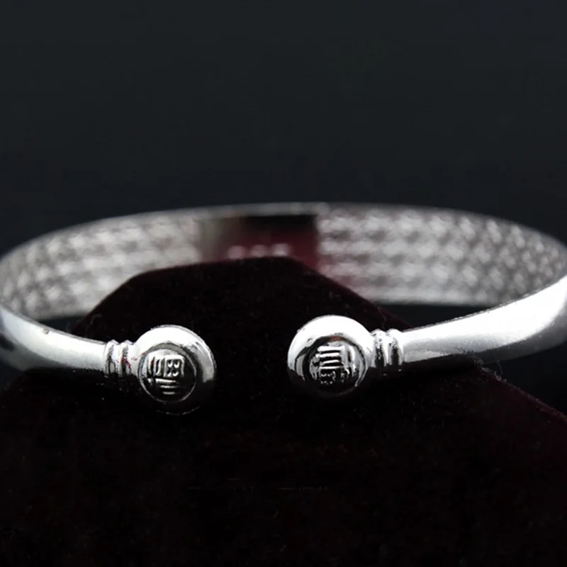 OMHXFC Wholesale European Fashion Woman Girl Party Wedding Gift Plum Blossom 925 Sterling Silver Open Bangles Bracelets BE148 | Украшения и